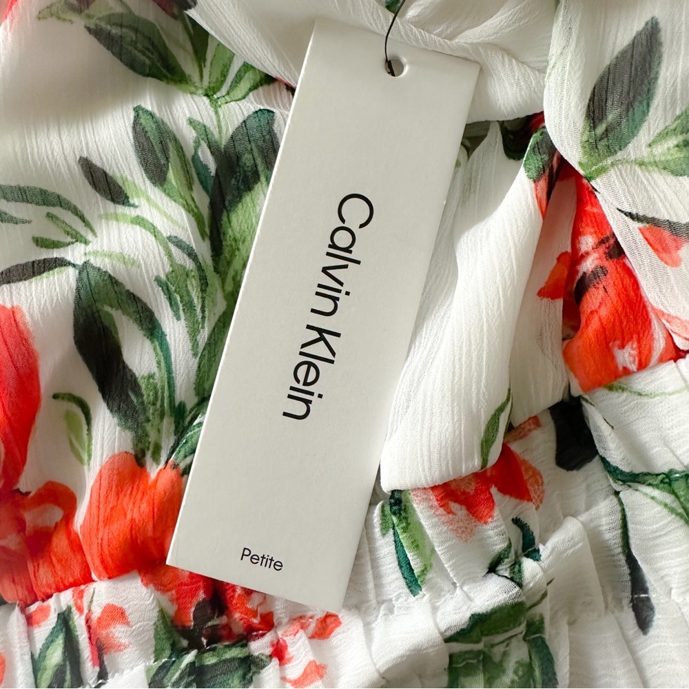 Brand New Calvin Klein Women’s Floral A-Line Halter Dress, Size 10 Petite, NWT - Picture 3 of 8